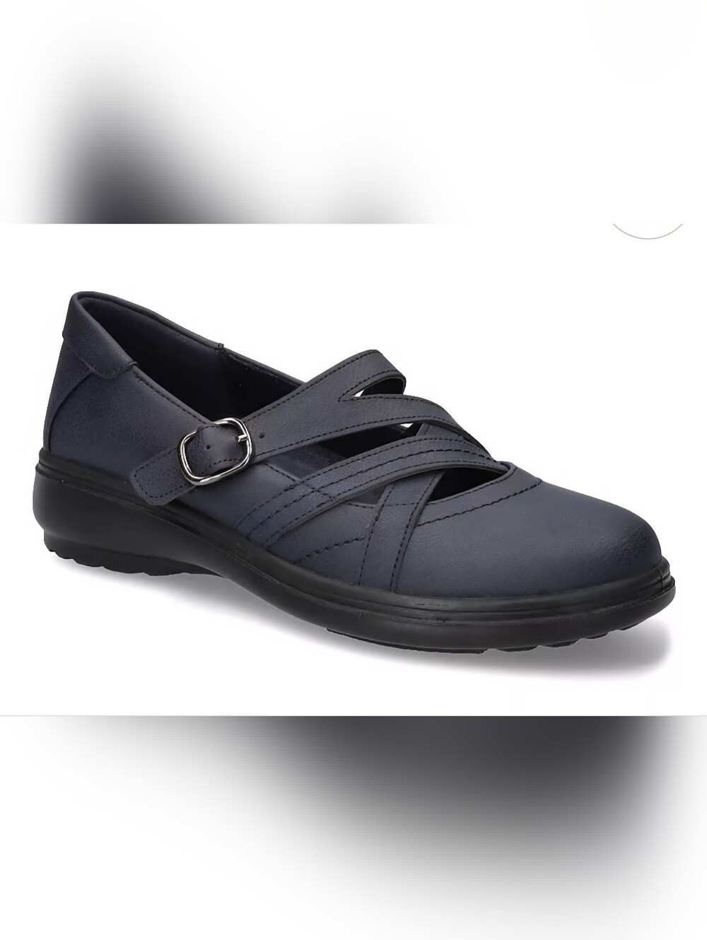 Women's Easy Street Mary Comfort Slip On Flats. Dark Navy Blue. 7.5